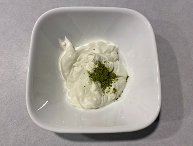 Broccoli-Microgreen-Powder-Yogurt-Breakfast-Step1 Broccoli Microgreen Powder Yogurt Breakfast, Step 1