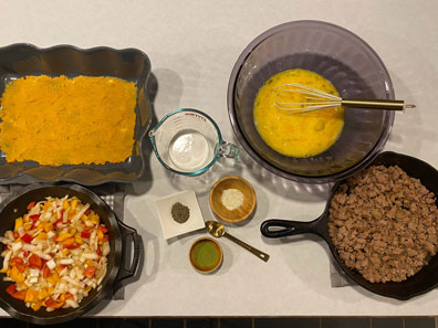 Sausauge-Egg-Bake-with-Microgreen-Powder-Ingredients Ingredients for Sausage Egg Bake with Microgreen Powder Recipe